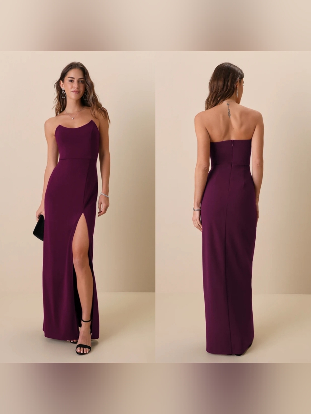 Lulus Sensational Beauty Plum Purple Strapless Maxi Dress S Wedding Party Prom - Picture 1 of 9